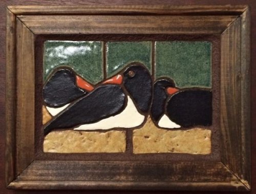 Oystercatchers by local potter Maria Logan went for $150